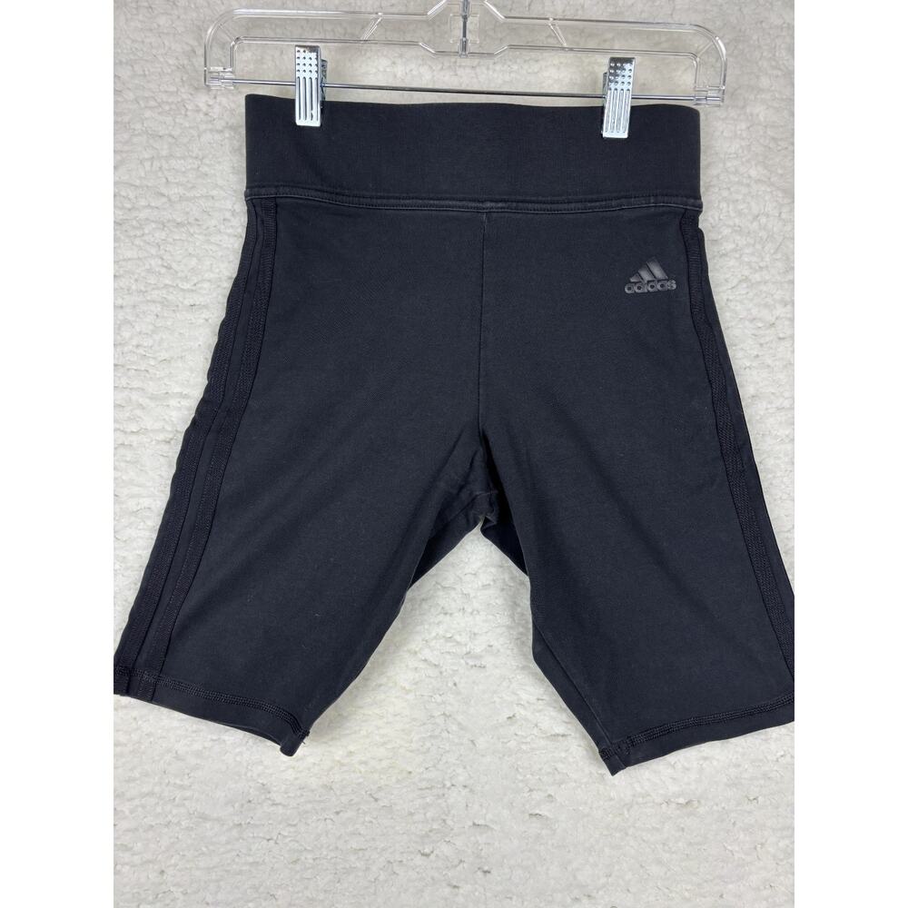 Adidas Three Stripe Women’s Small Workout Shorts Black Athletic Fit